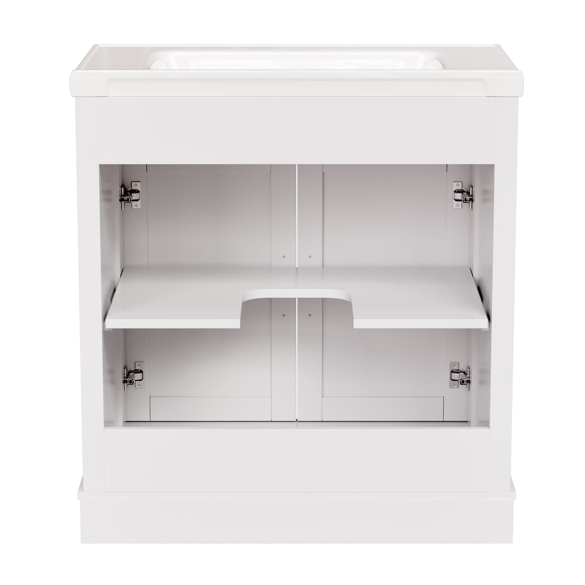Hudson 30" Freestanding Bathroom Vanity with White Ceramic Sink, Drawer Storage and Backsplash