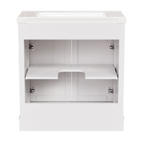 Hudson 30" Freestanding Bathroom Vanity with White Ceramic Sink, Drawer Storage and Backsplash