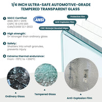 6mm tempered safety glass with protective film for Core shower door