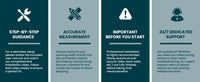 Installation guidance, measurement information and support for Core shower door