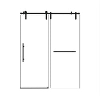 Jade 56"-60" W x 76" H Frameless Single Sliding Shower Door with 5/16"(8mm) Tempered Clear Glass in Matte Black