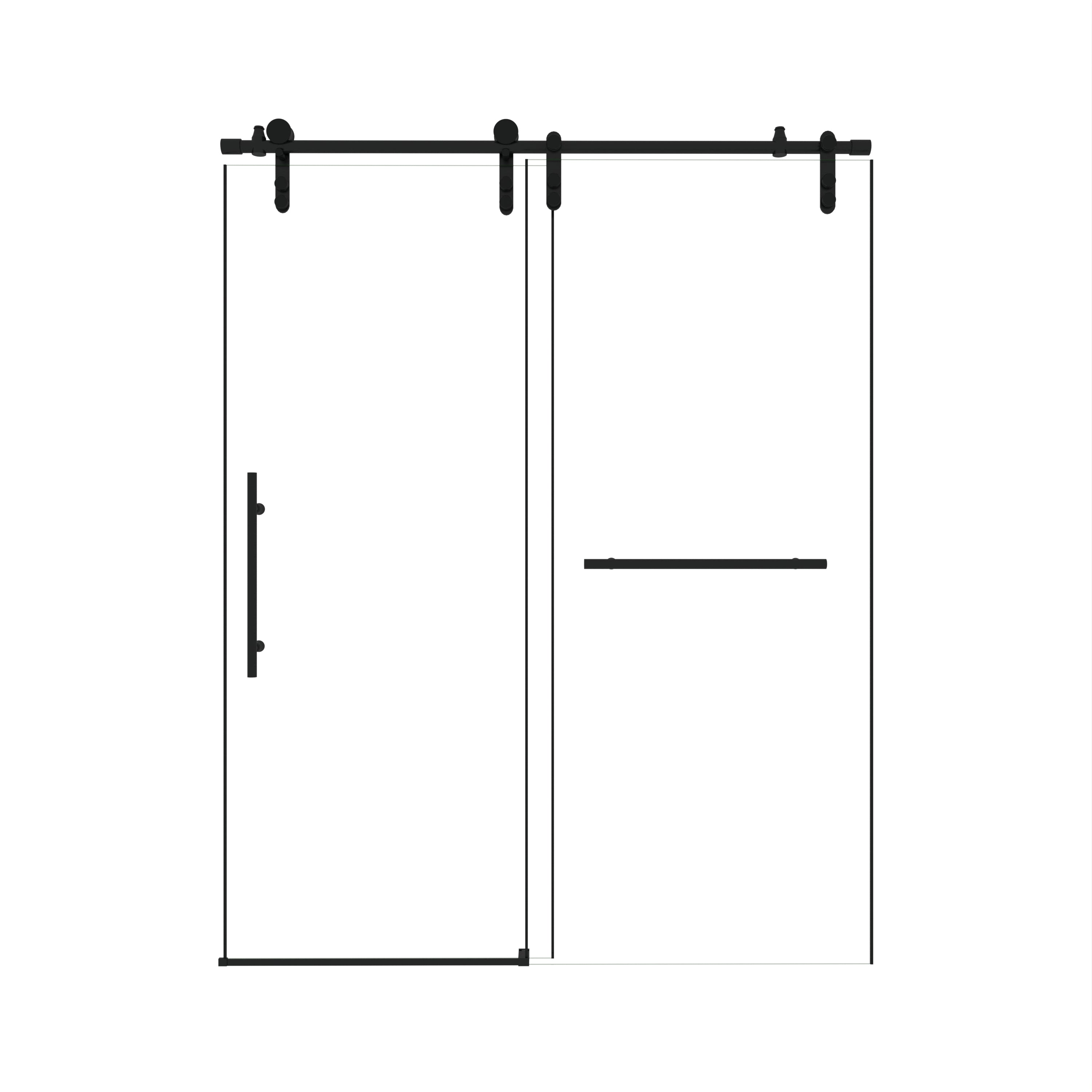 Jade 56"-60" W x 76" H Frameless Single Sliding Shower Door with 1/4"(6mm) Tempered Glass and Stainless Steel Hardware