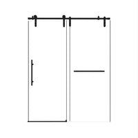Jade 56"-60" W x 76" H Frameless Single Sliding Shower Door with 1/4"(6mm) Tempered Glass and Stainless Steel Hardware
