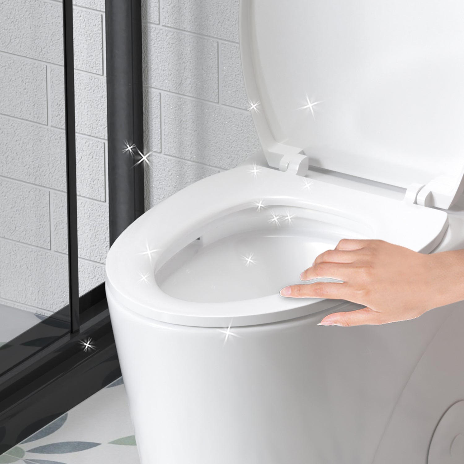 One-Piece Elongated Toilet with 1.1/1.6 GPF Dual Flush, 17" ADA Height and Soft-Close Seat