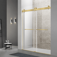 Astra Frameless Double Sliding Shower Door in a modern bathroom