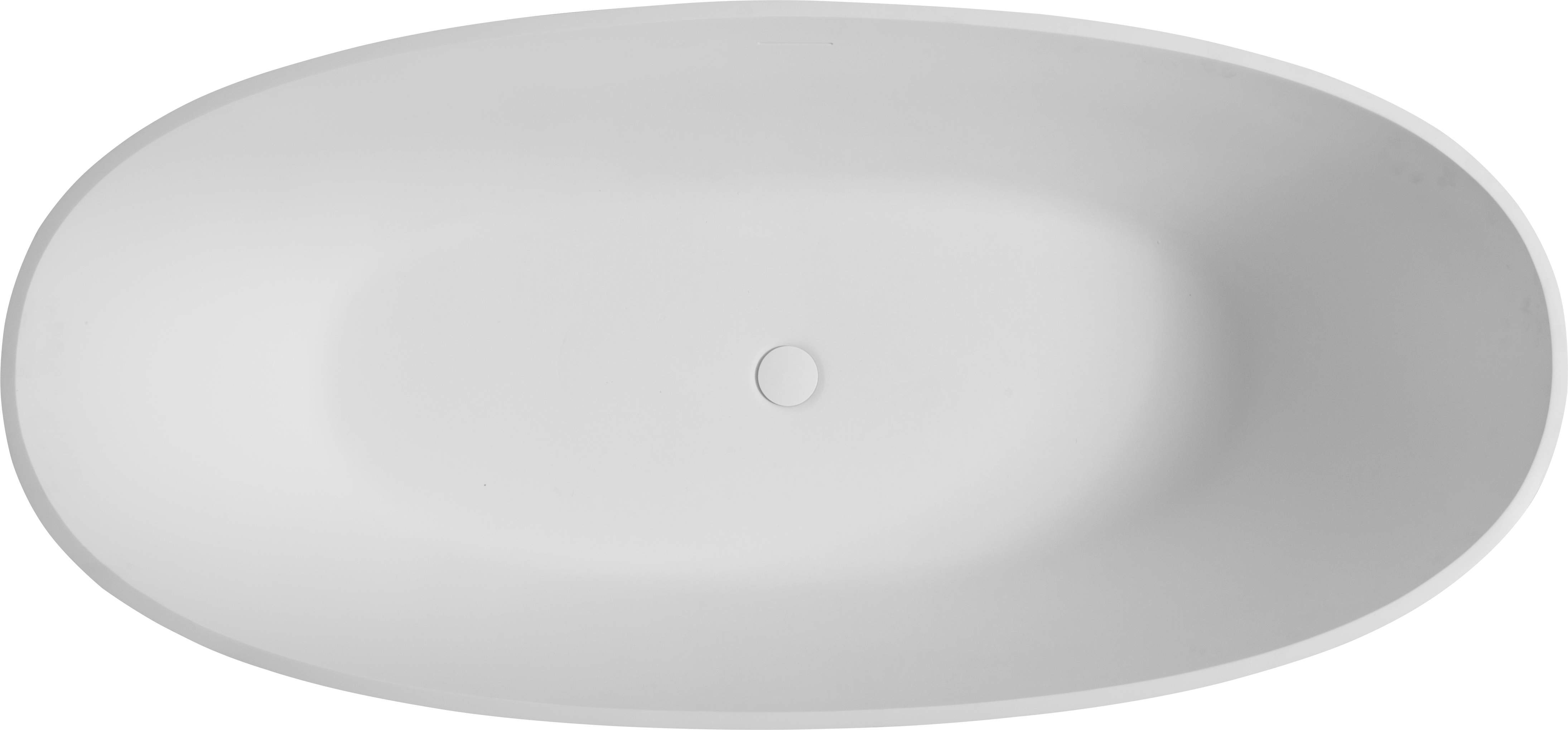 65" Freestanding Solid Surface Bathtub with Pop-Up Drain and Overflow in Matte White