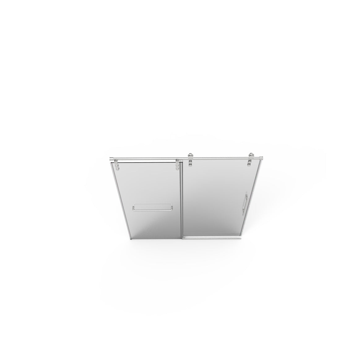 Jade 56"-60" W x 76" H Frameless Single Sliding Shower Door with 5/16"(8mm) Tempered Glass with Towel Bar