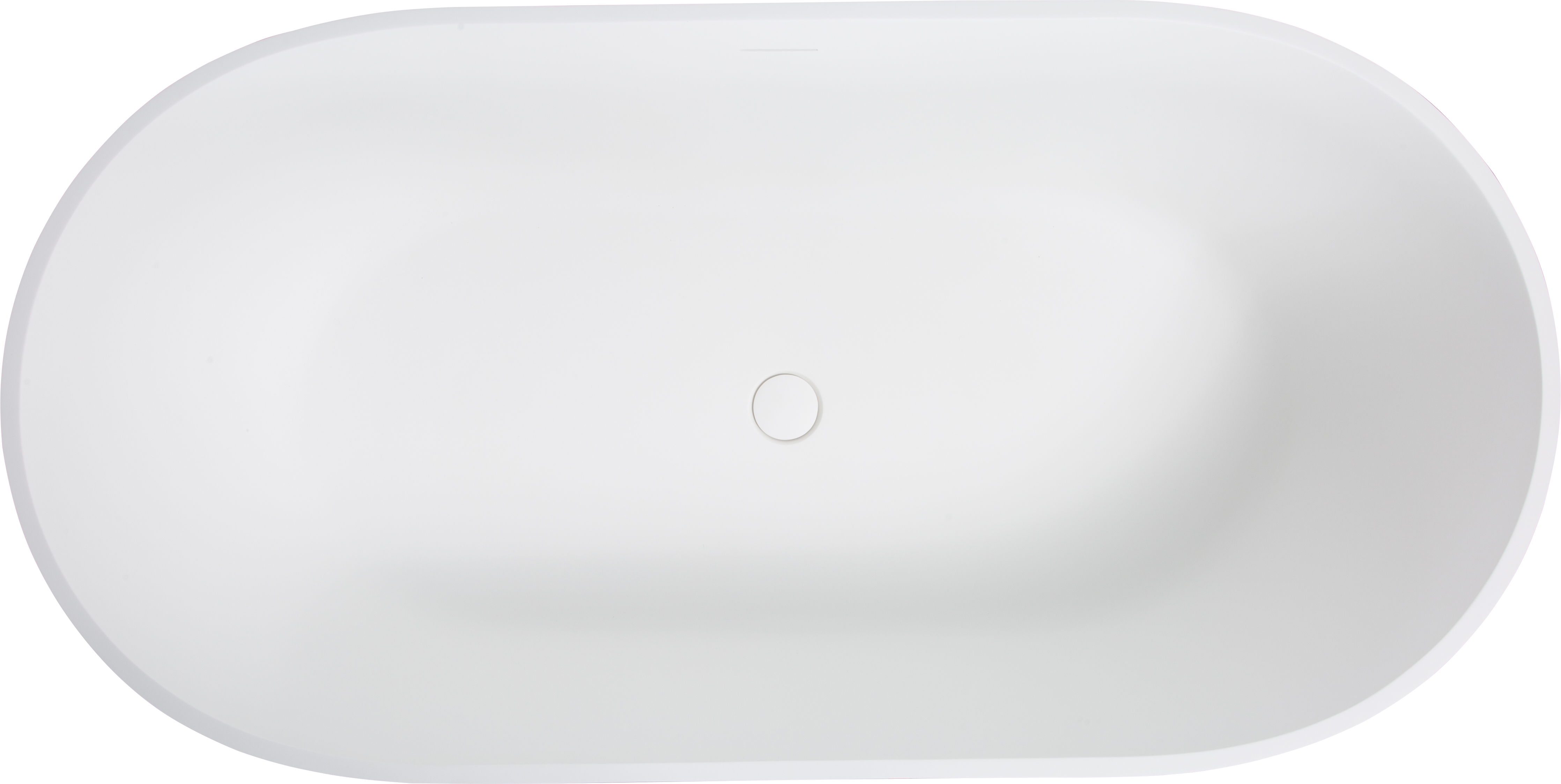 59" Freestanding Solid Surface Bathtub with Pop-Up Drain and Overflow in Matte White