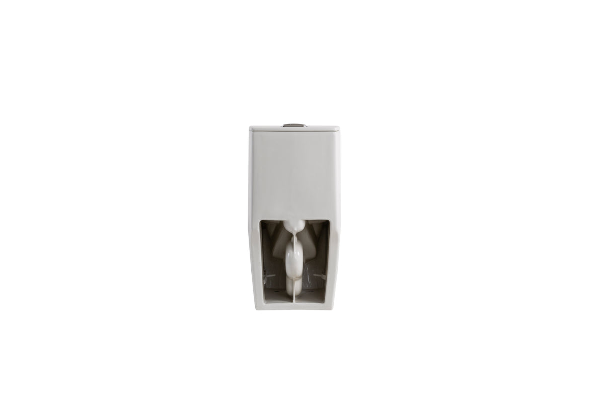 One-Piece Elongated Toilet with 1.1/1.6 GPF Dual Flush, 17" ADA Height and Soft-Close Seat