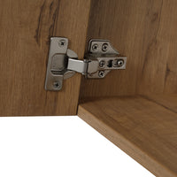 30" Imitative Oak Wall-Mounted Bathroom Vanity With White Ceramic Sink and Adjust Open Shelf