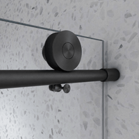 Matte black roller detail on Jade sliding bathtub door
