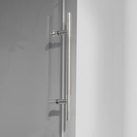 Stainless steel towel bar detail on Jade brushed nickel  shower door